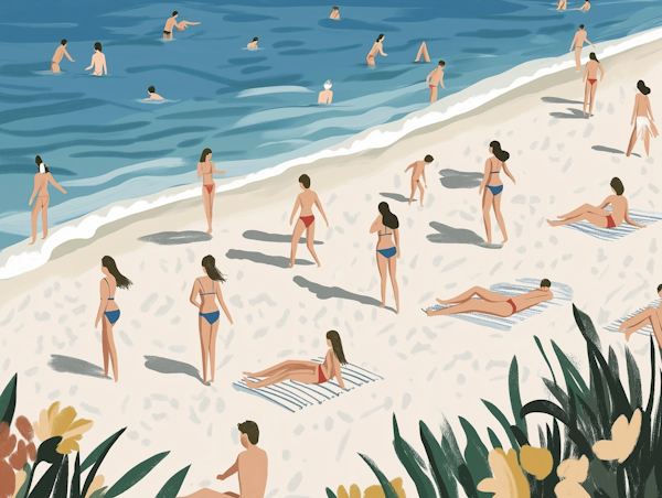 Serene Beach Day Illustration