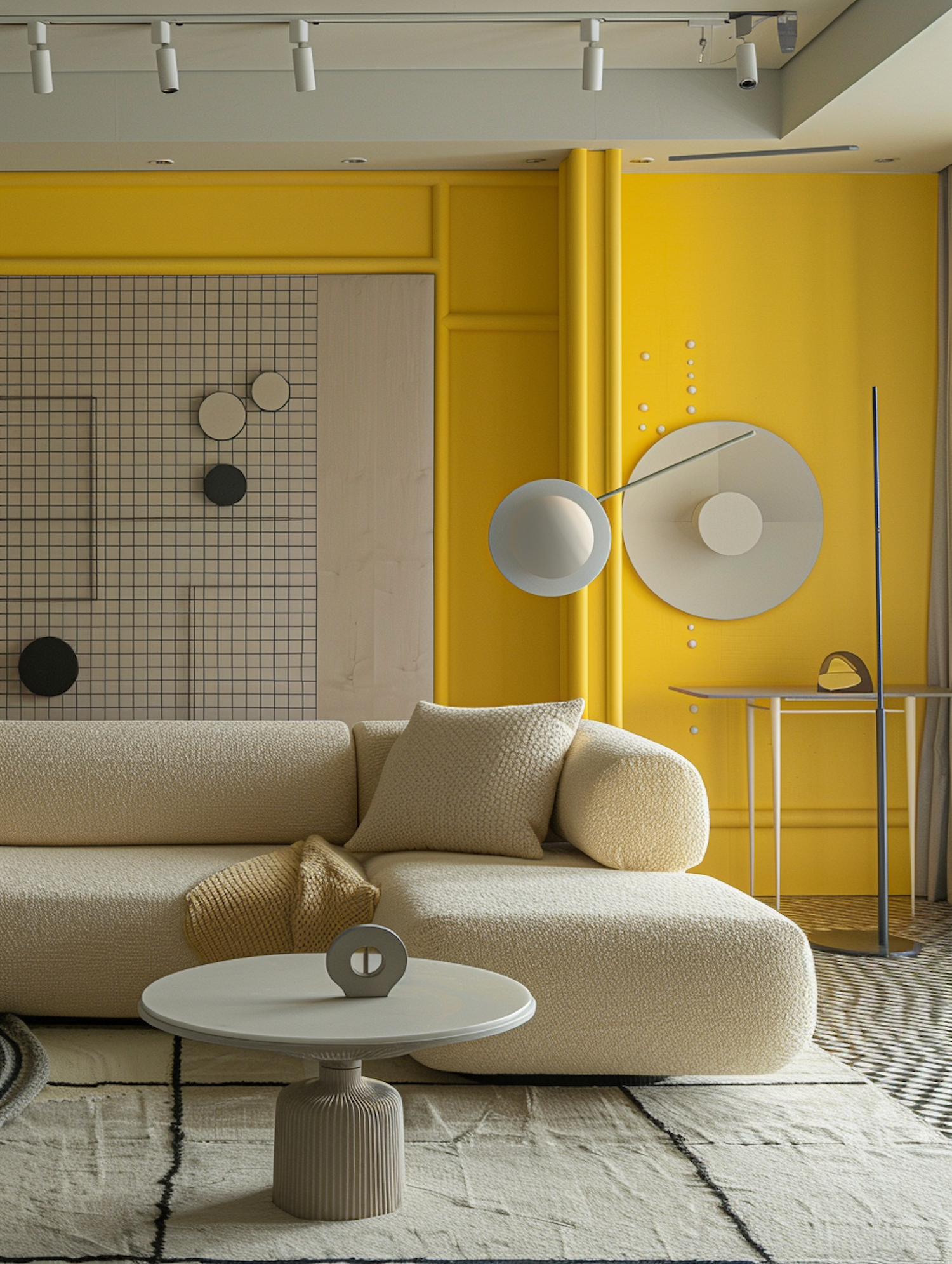 Stylish Contemporary Living Room in Bold Yellow