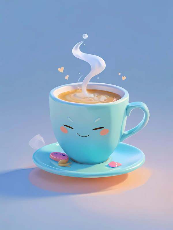 Smiling Coffee Cup Art