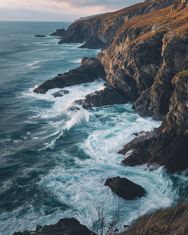 Dynamic Seascape with Rugged Cliffs