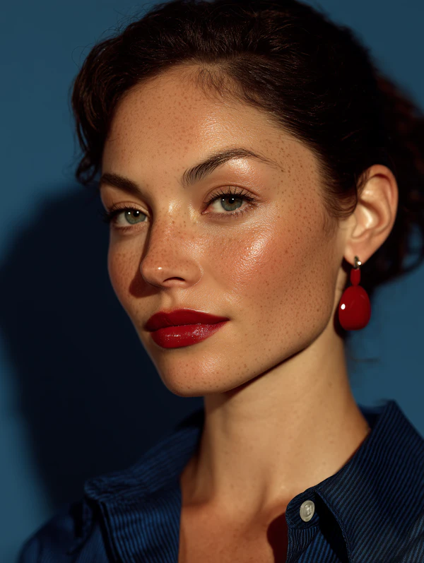 Freckled Woman Portrait