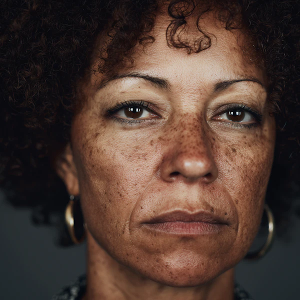 Portrait of Freckled Woman