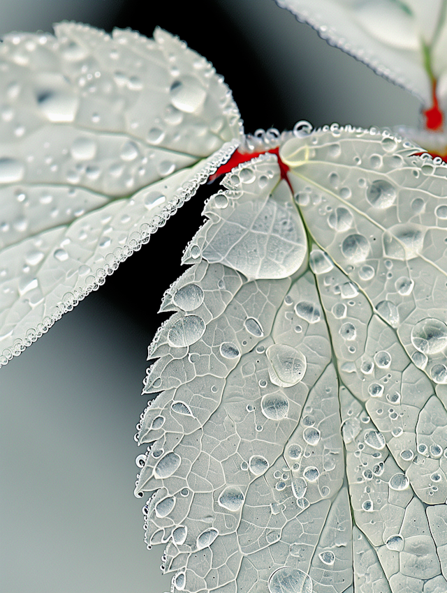 Serene Leaves with Water Droplets