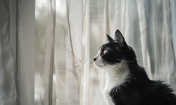 Contemplative Cat by the Window