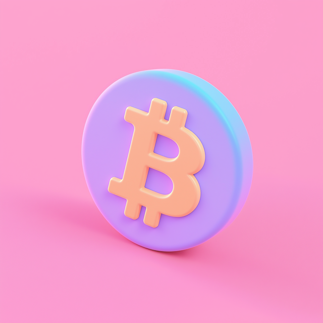 Stylized 3D Bitcoin Symbol