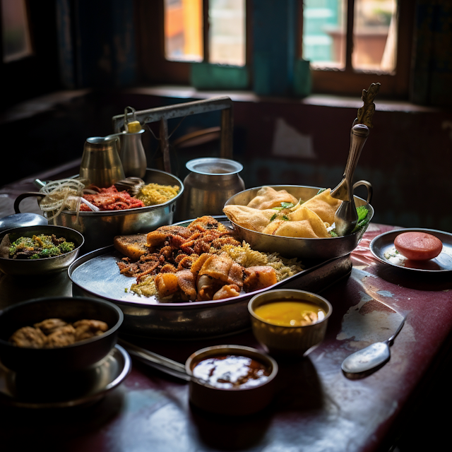 Rustic Indian Thali Feast