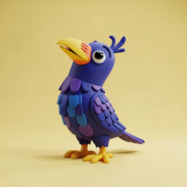 Colorful Clay Bird