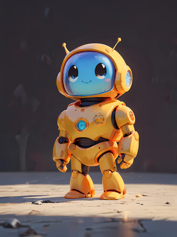 Cheerful Yellow Robot