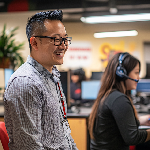 Smiling Man in Office