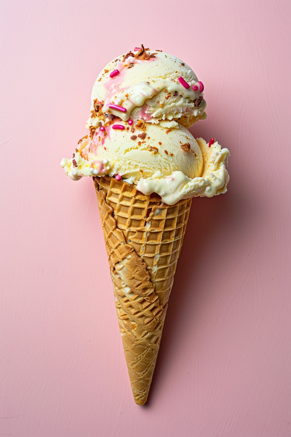 Indulgent Vanilla Ice Cream Cone