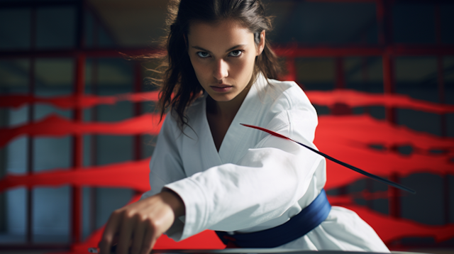 Blue Belt Martial Artist in Focus