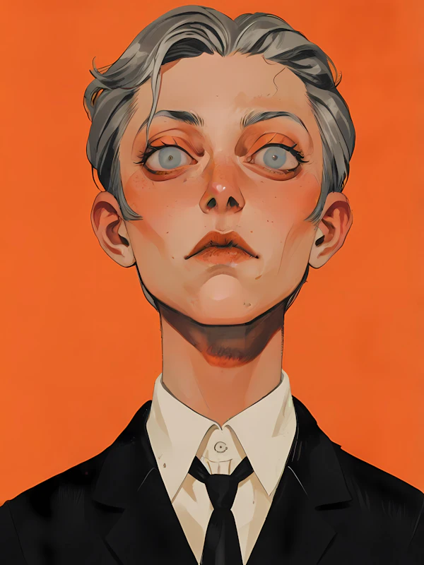 Stylized Portrait with Large Eyes