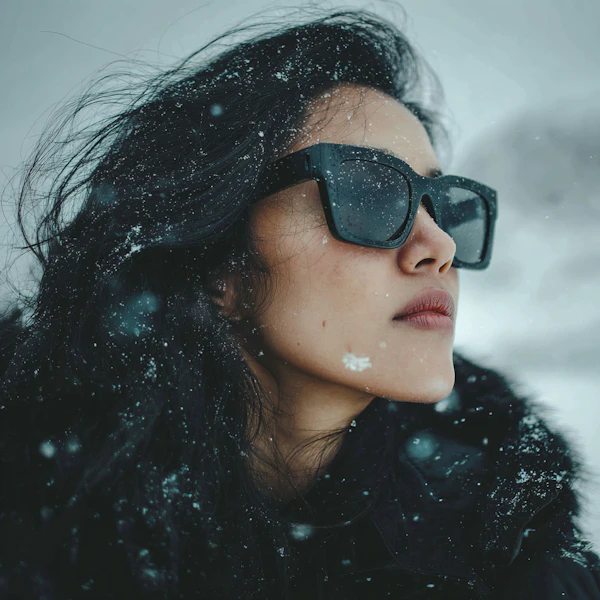 Snowy Portrait Close-Up