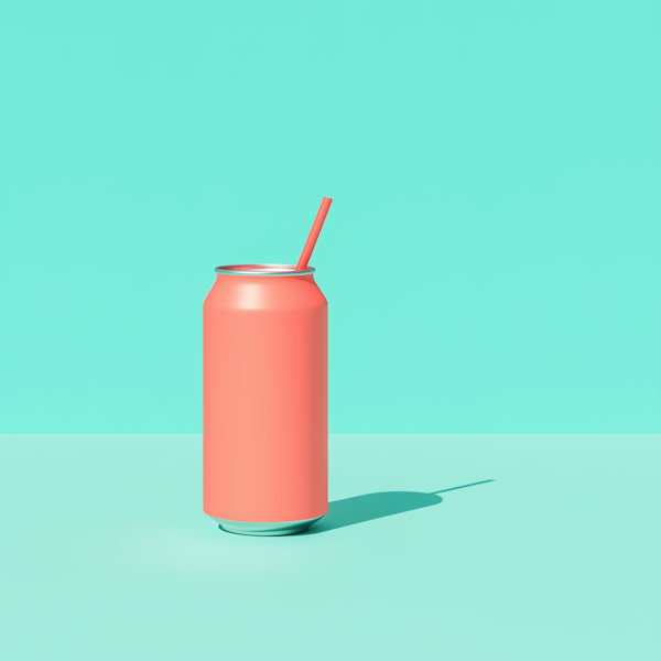 Vibrant Coral Soda Can