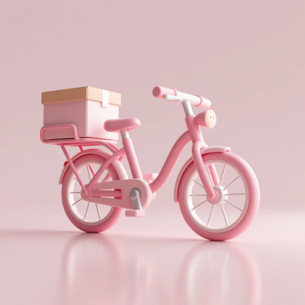 Pink Bicycle Illustration