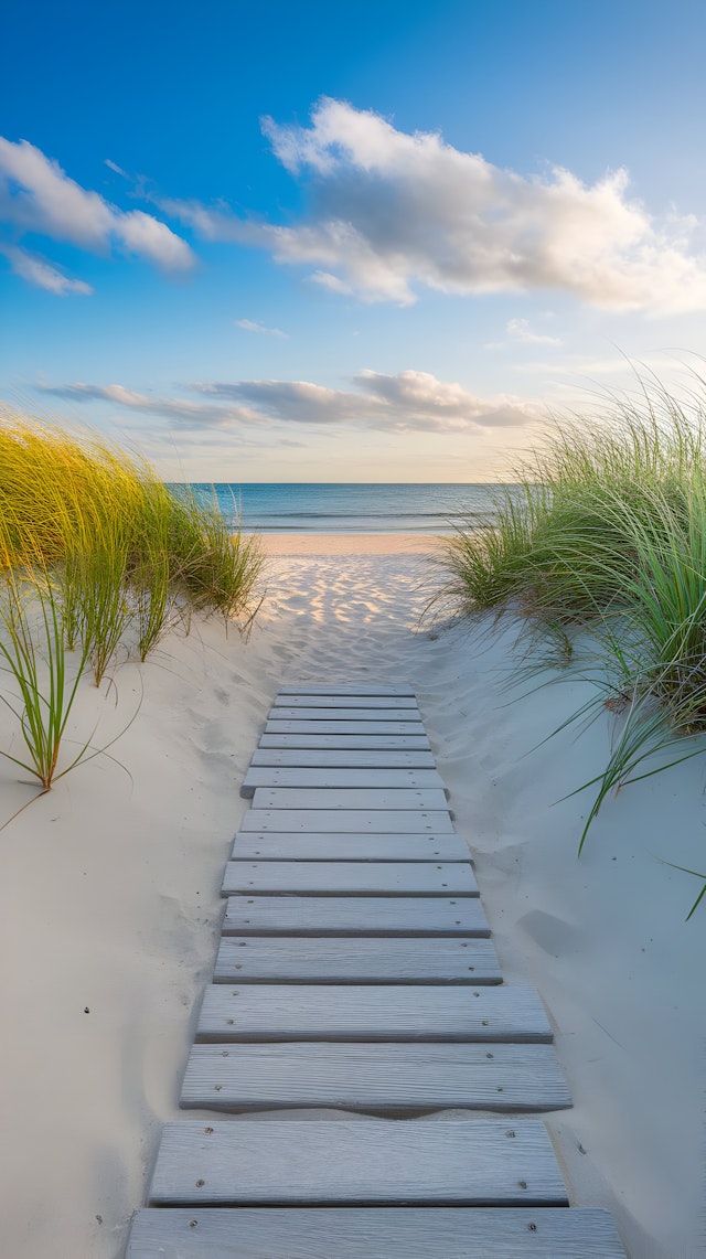 Serene Beach Boardwalk