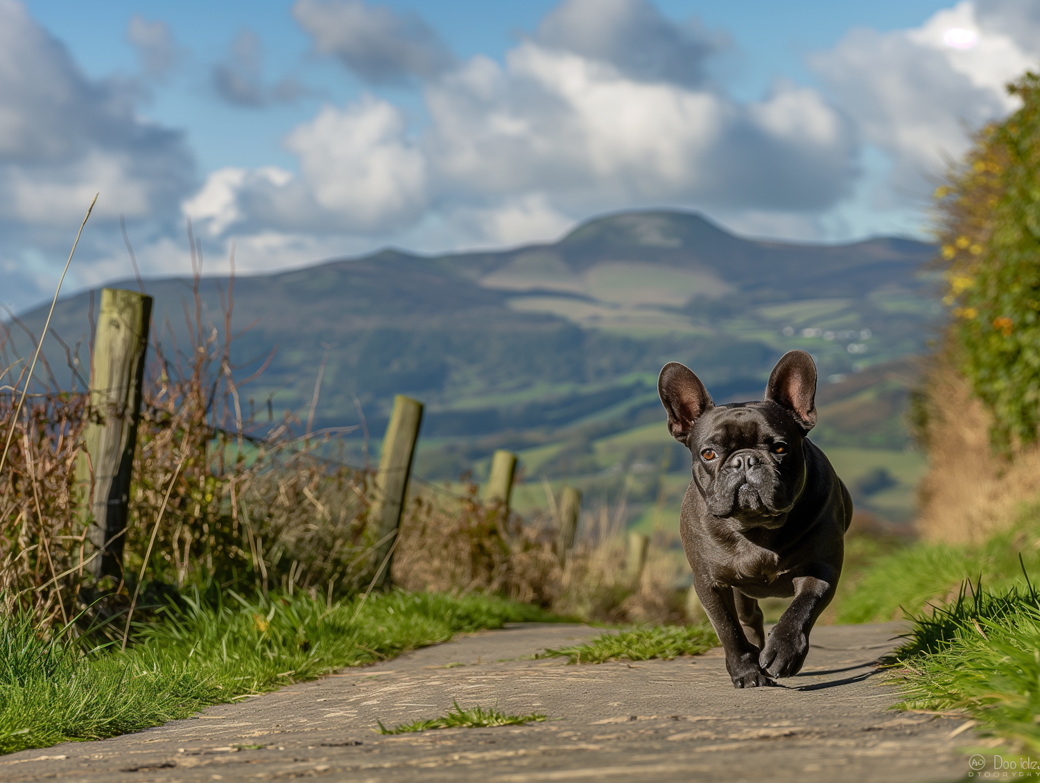 French Bulldog on Rural Path