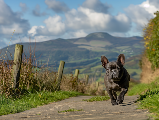 French Bulldog on Rural Path