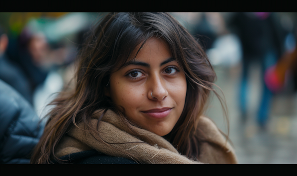 Young Woman Portrait with Scarf