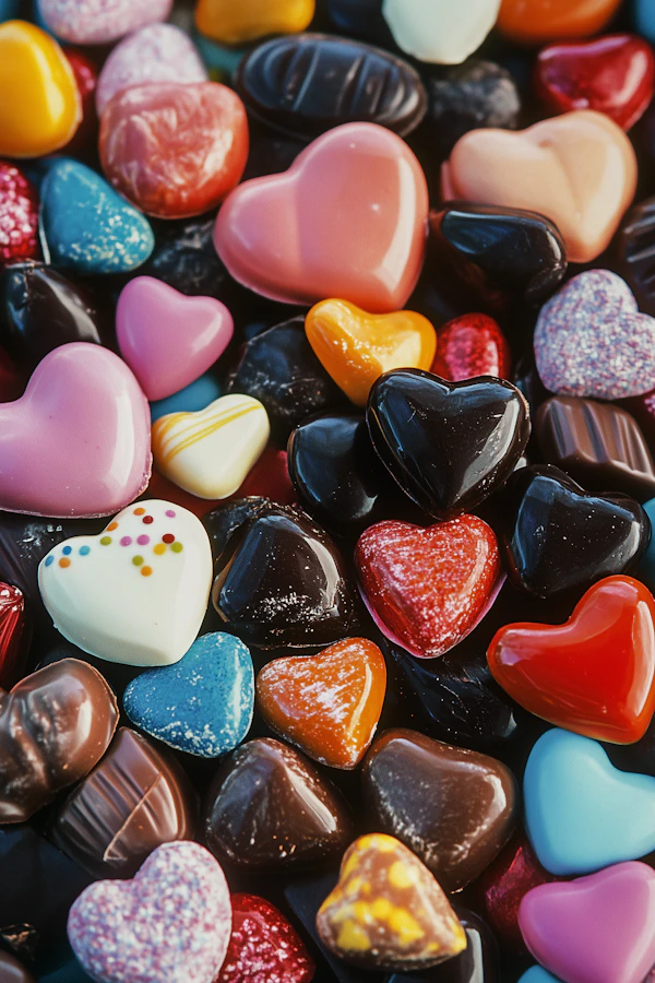 Heart-Shaped Chocolates and Candies
