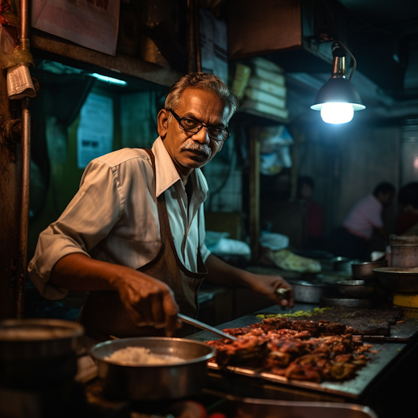 The Seasoned Chef at His Craft