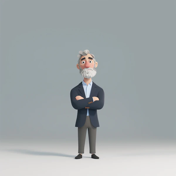 Elderly Cartoon Character