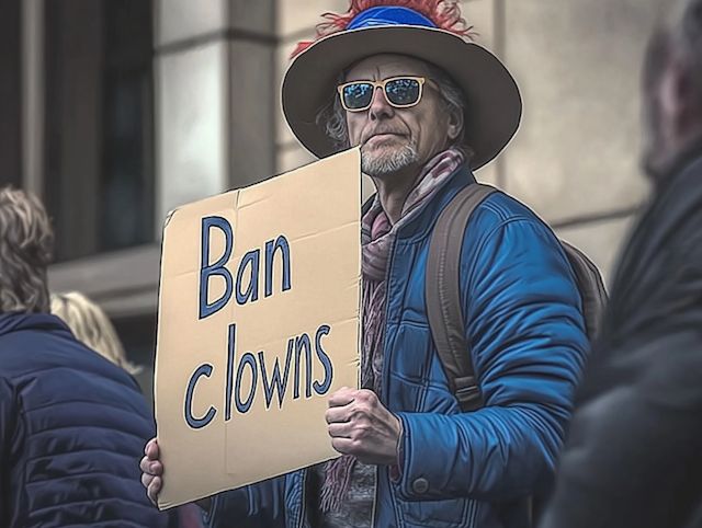 Man in Colorful Attire at Protest