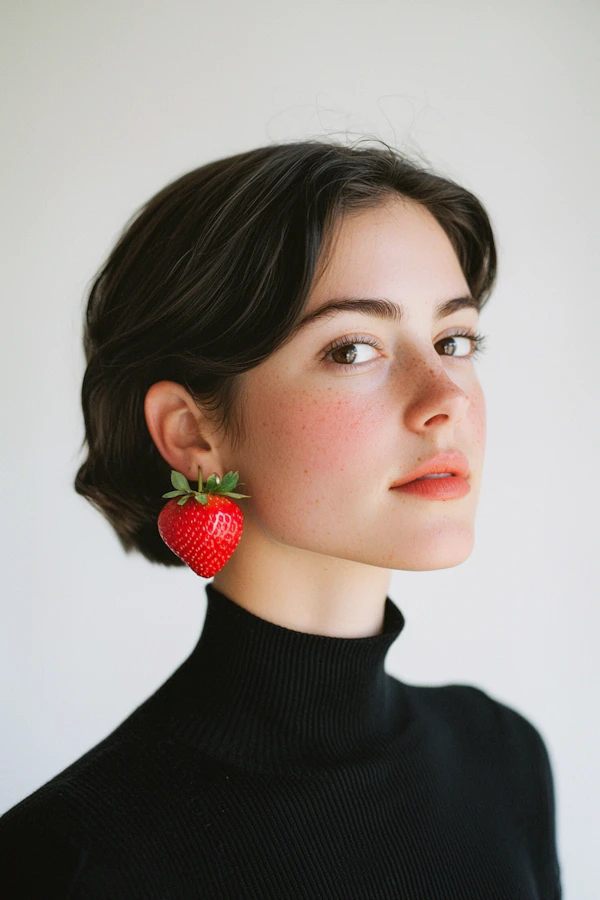 Strawberry Earring Portrait