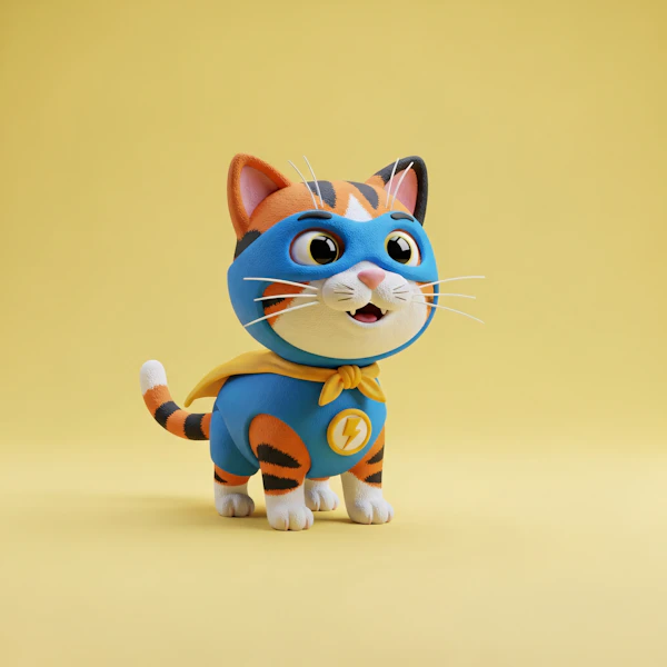 Superhero Cartoon Cat