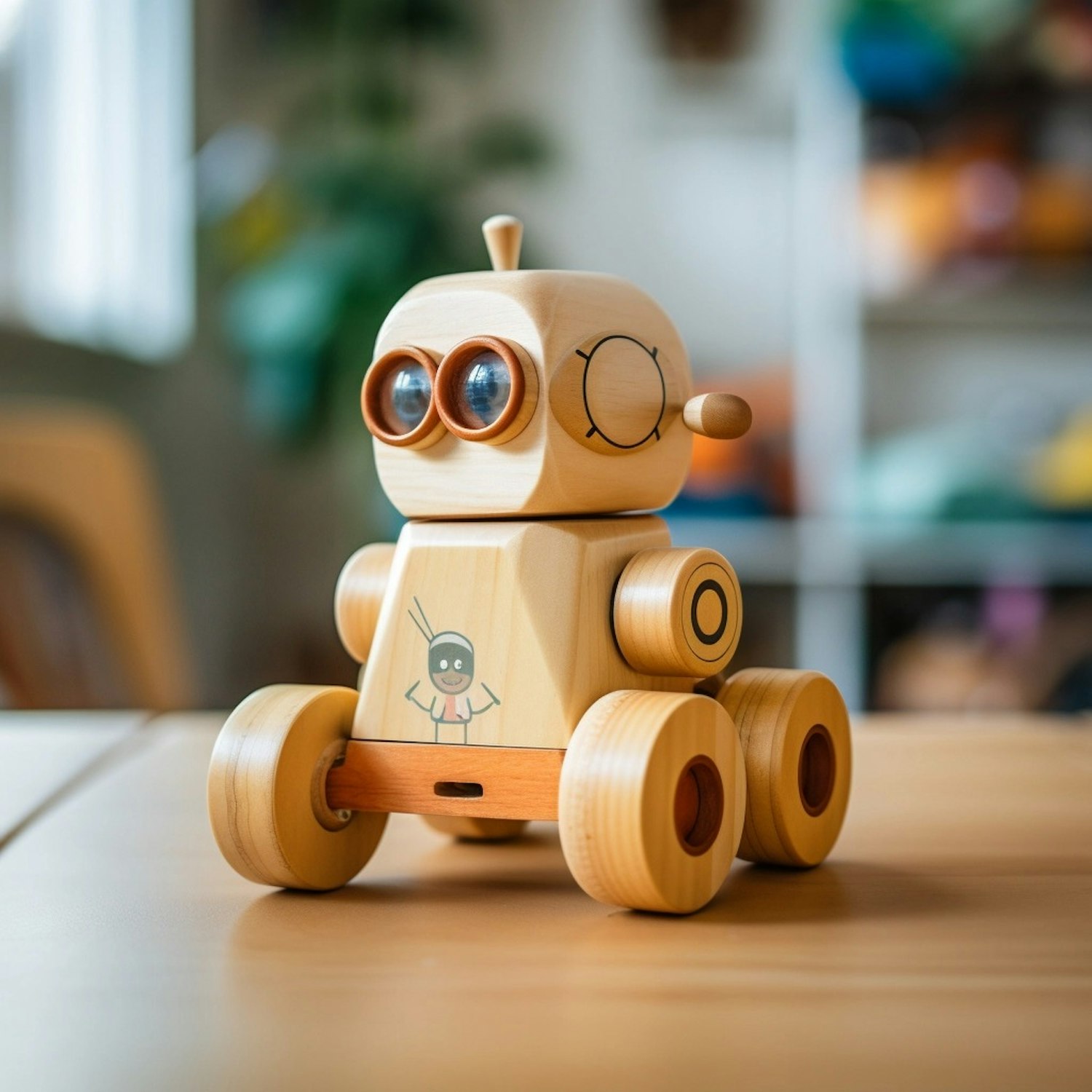 Charming Wooden Robot Toy