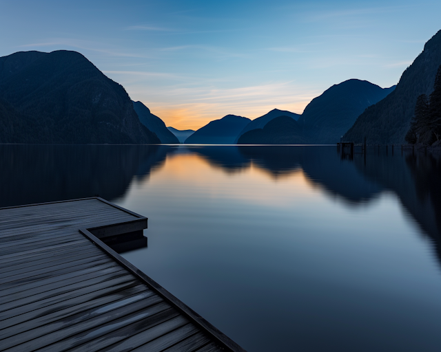 Serene Lakeside at Dusk