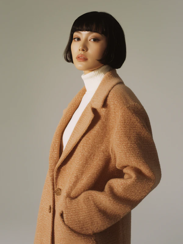 Woman in Beige Coat