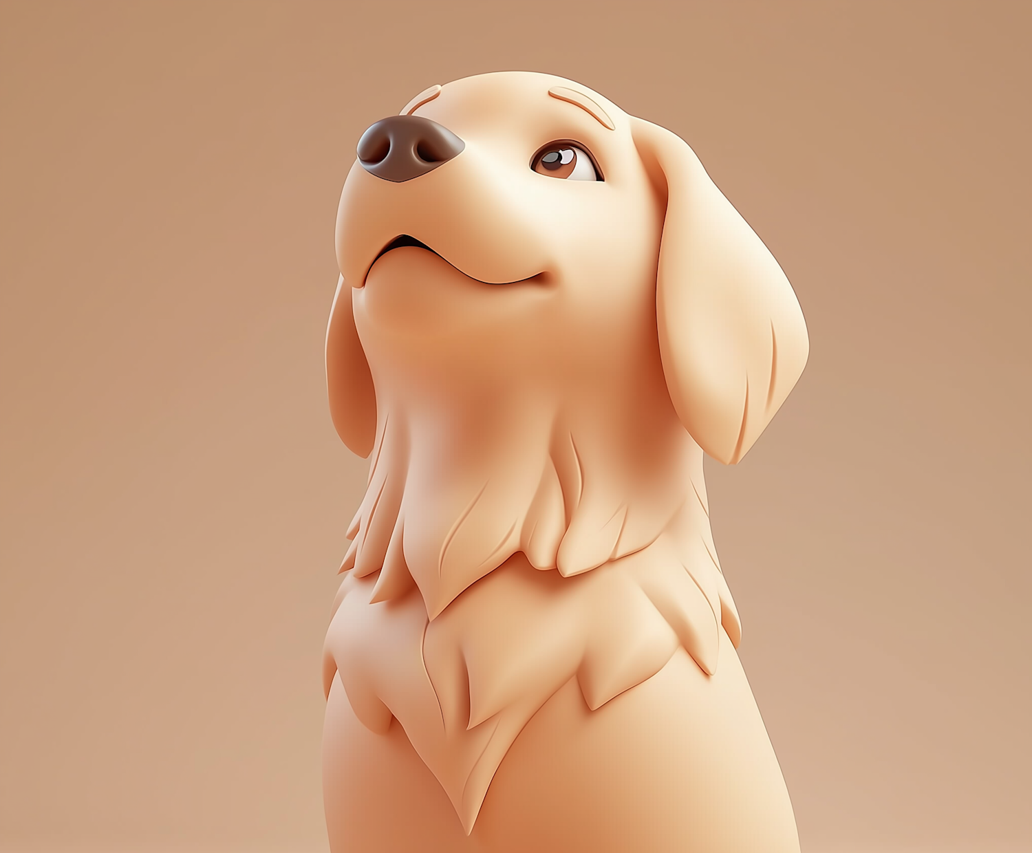 Friendly Golden Retriever Cartoon Character