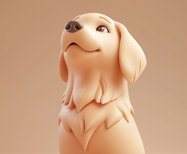 Friendly Golden Retriever Cartoon Character