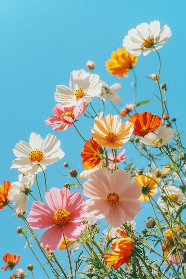 Cosmos Flowers in Bloom