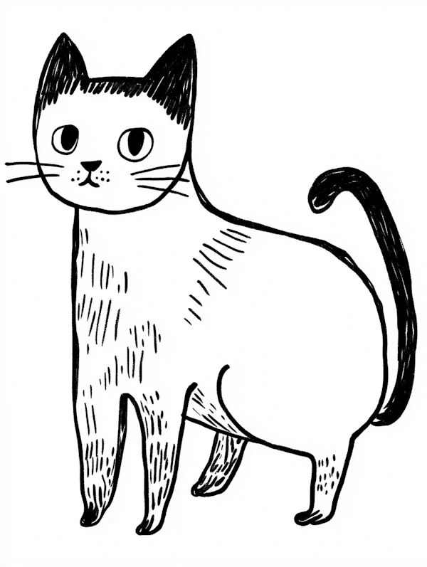 Minimalist Cat Drawing