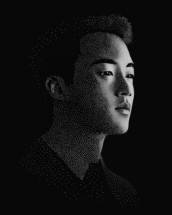 Dot Matrix Face Art