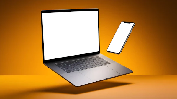 Floating Laptop & Phone