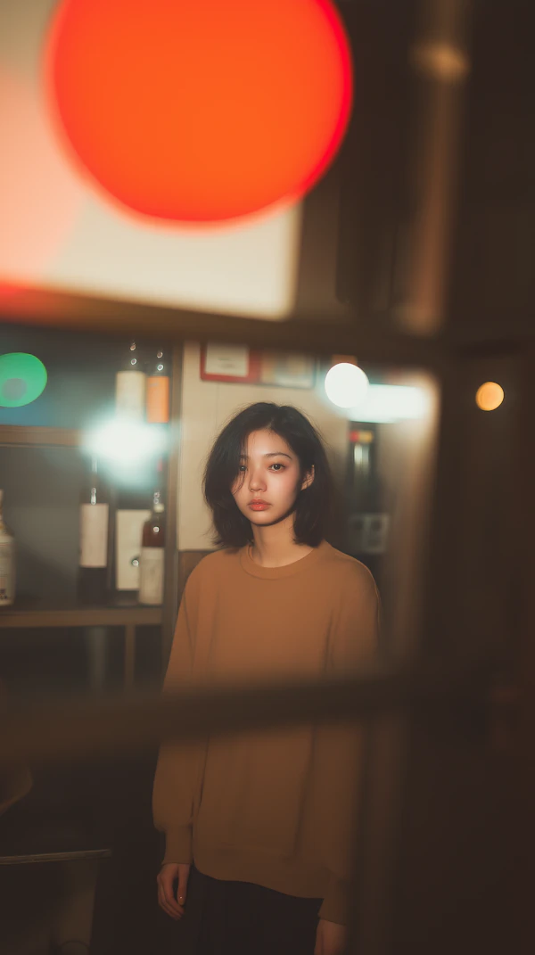 Contemplative Woman in Warm Setting