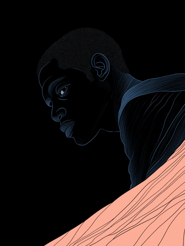 Contemplative Profile Illustration