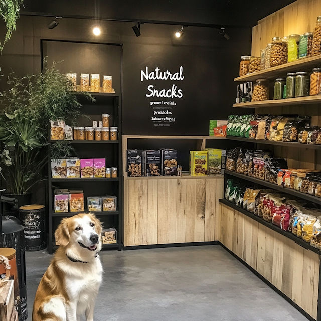 Cozy Snack Shop with Friendly Dog