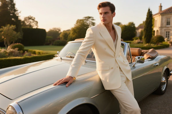 Elegant Man with Car