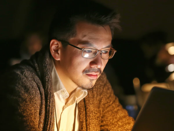 Man Working on Laptop