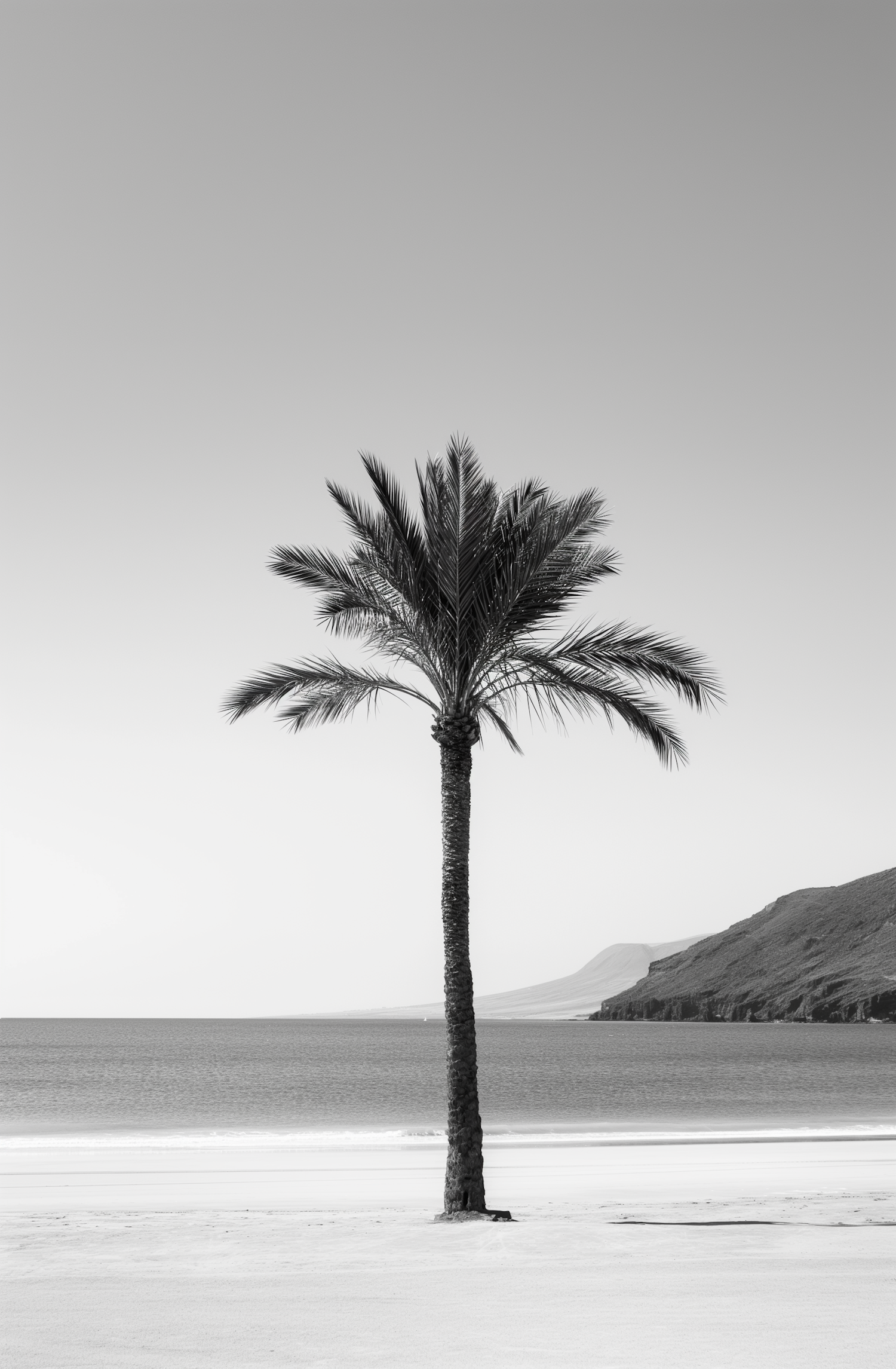 Solitary Palm Tree by the Sea