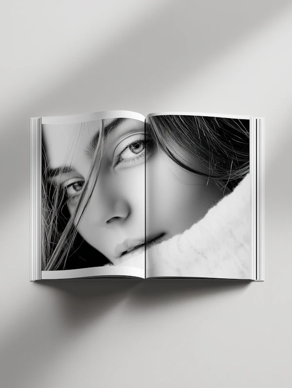 Monochrome Book Portrait