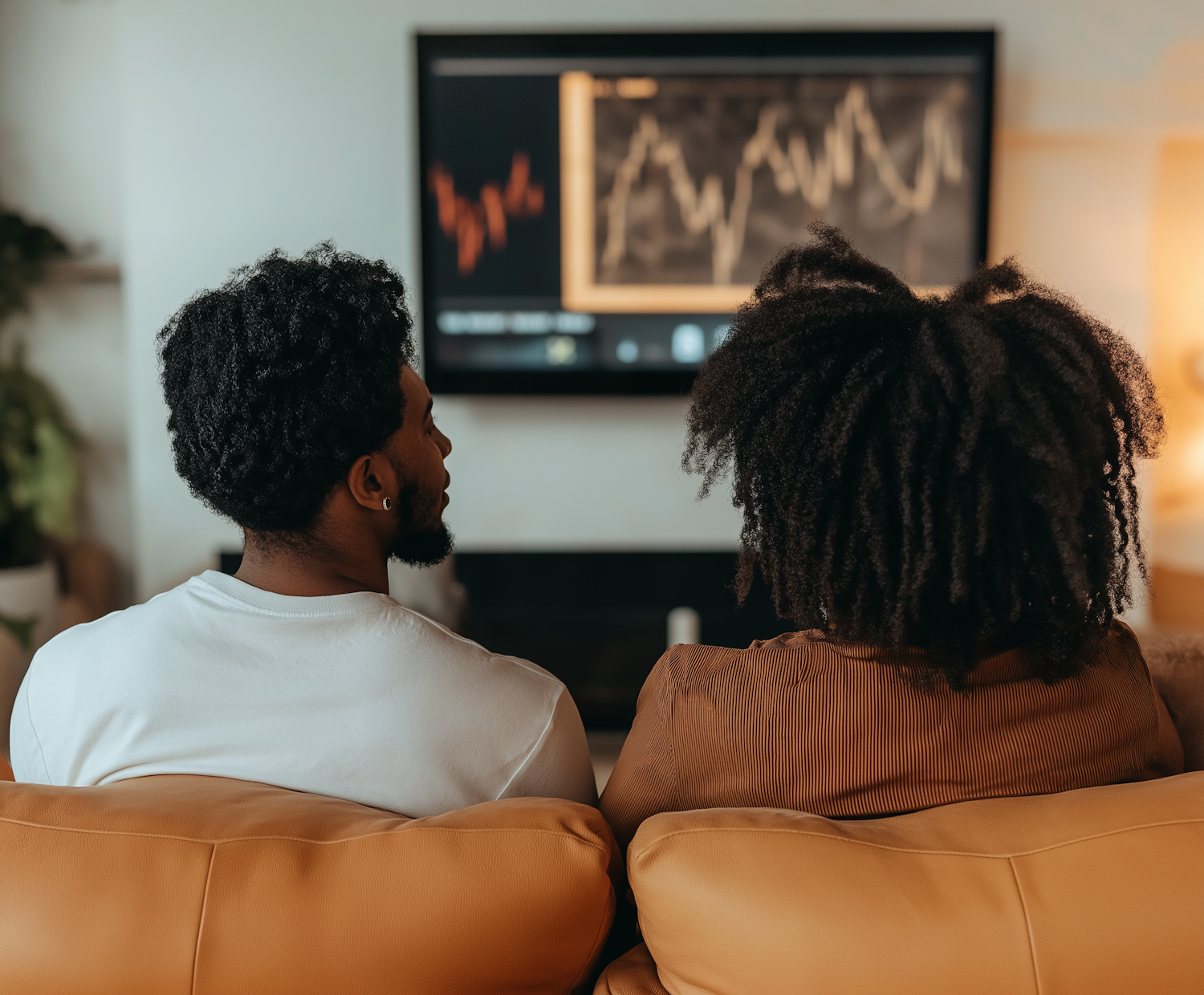 Cozy Couple Viewing Screen