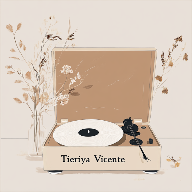 Tieriya Vicente Vintage Record Player Illustration