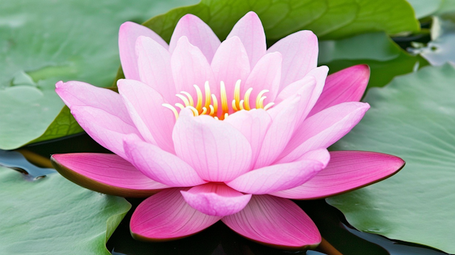 Lotus Flower on Lily Pads