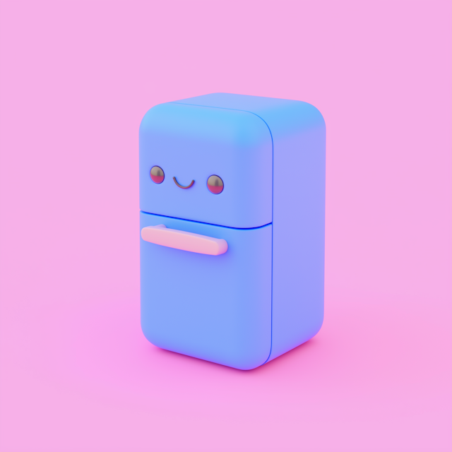 Anthropomorphic Refrigerator Illustration