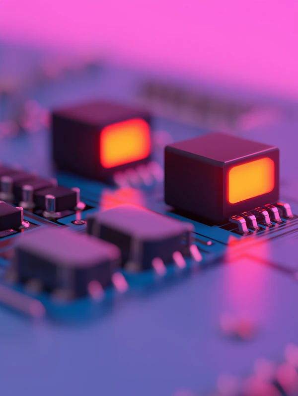 Close-up of Electronic Circuit Board